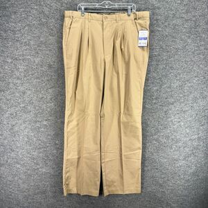 New Blair Dress Pants Men 40 Beige High Rise Pleated Straight Adjust-A-Band